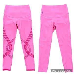 Fanka Body Sculpt 7/8 Leggings Reversible Wear Sugar Pink Size Small Compression
